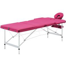 Massagebord vidaXL foldbart massagebord 3 zoner aluminium pink