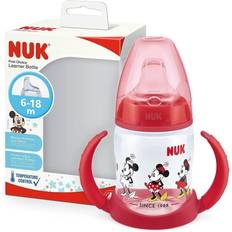 Rojo Biberones Nuk First Choice Biberón Entrena taza para sorber 6-18 meses Boquilla de silicona a prueba de fugas Válvula anticólico Sin BPA 150 ml Disney Minnie Mouse