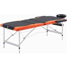 Massagebänk hopfällbar vidaXL Hopfällbar massagebänk 3 sektioner aluminium svart och orange