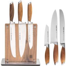 Knife set block Brothers Cutlery Bonded Teak 7-Piece Knife Block Set Knife Set