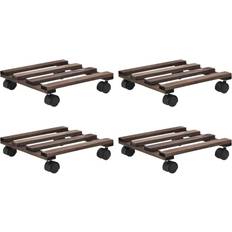 VidaXL Outdoor Planter Boxes vidaXL Plant Rollers 4 Cedar Wood 25x25 Brown