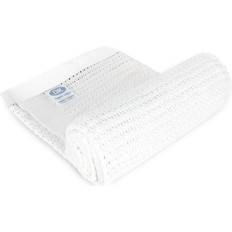 Organic Baby Blankets DK Glovesheets White/ White Satin Blanket