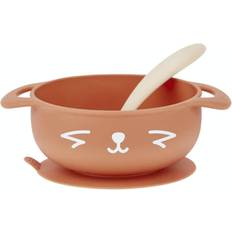 Sì Stoviglie per bambini Babymoov Set pappa TAST'ISY Fox con ciotola e cucchiaio in silicone arancione