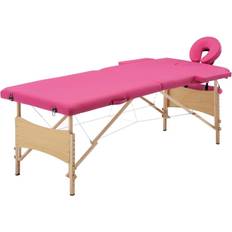 Massagebord vidaXL foldbart massagebord 2 zoner træ pink