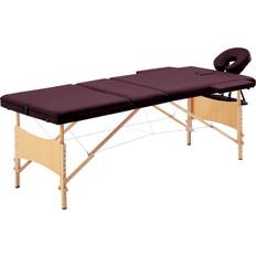 Massagebord vidaXL foldbart massagebord 3 zoner træ lilla