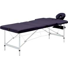 Massagebord vidaXL foldbart massagebord 3 zoner aluminium lilla