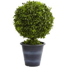 Green Garden Ornaments Nearly Natural 23" Potted Boxwood Ball Topiary