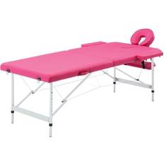 Massagebänk hopfällbar vidaXL Hopfällbar massagebänk 2 sektioner aluminium rosa