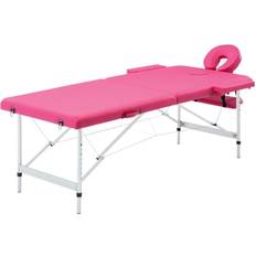 vidaXL foldbart massagebord 2 zoner aluminium pink