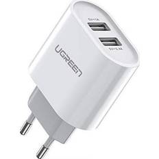 Batteri iphone 11 UGREEN USB Charger 17W 3.4A USB Charging Adapter 2 Ports Power Supply with Smart Technology Compatible with iPhone 11/X/8Plus/8/7, iPad Air, G