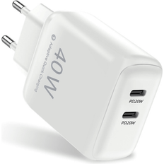 Usb laddare 40w SiGN Dual USB-C PD Laddare 40W Vit