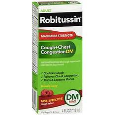 Medicines Robitussin Adult Cough + Chest Congestion Relief DM, Maximum Strength, Raspberry