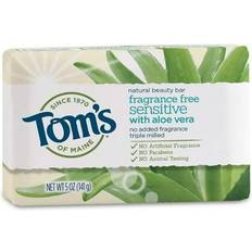 Toiletries Tom's of Maine Natural Beauty Bar Soap for Sensitive Skin With Aloe Vera, Fragrance-Free, 5