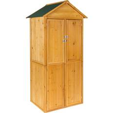 Marron Abris tectake Garden storage shed with a pitched roof shed, tool (Surface du bâtiment )