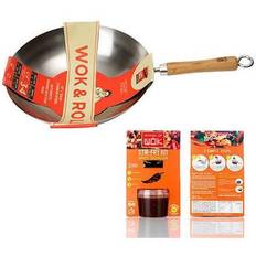 Dexam School Of Wok Roll 13" Non-Stick Carbon Bottom