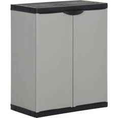 Équipements et Produits de Nettoyage vidaXL Garden Waste Cabinet Gray and Black 26.8x15.7x33.5 PP