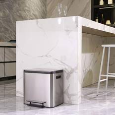 Eko pedalspand EcoCasa 2x15 sølvfarvet 15L