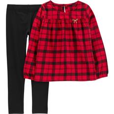 Carter's Kid's Buffalo Check Flannel & Legging Set 2-piece - Red/Black