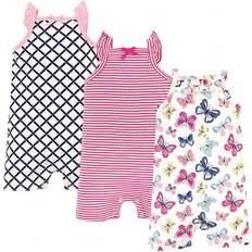 Touched By Nature 3-Pack Butterflies Organic Cotton Rompers Bright Bright