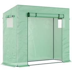 OutSunny Walk-in Garden Greenhouse Plant Warm w/ Roll Up Door