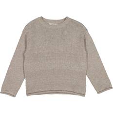 1-3M Strikkegensere Wheat Knit Pullover Gunnar - Warm Gray Melange