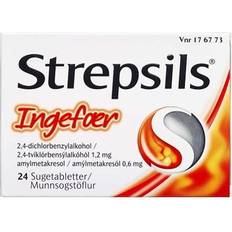 Sugetabletter Strepsils Ingefær 0,6+1,2 mg Sugetabletter