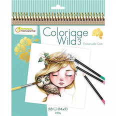 Avenue Mandarine Cahier de coloriage 28 dessins Wild 3 Multicolore