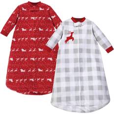 Hudson Baby Size 0-9M 2-Pack Sleigh Fleece Long Sleeve Sleeping Bags In Red Red 0-9 Months