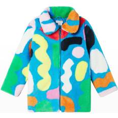 Pälsjacka barn Barnkläder Stella McCartney Kid's Abstract Shape Faux-Fur Jacket - Blue