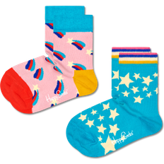 Happy Socks Ljusrosa 2-pack Kids Shooting Star Crew-strumpor
