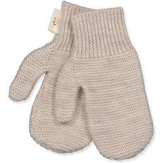 Beige - Drenge Vanter Vanter merino uld natural melange