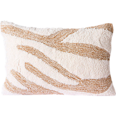 Wit Sierkussens HKliving Pluizig Kussen 35x55 cm Wit-Beige