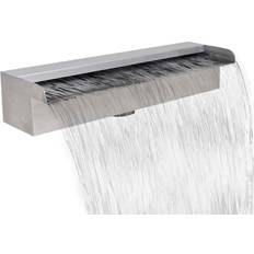 Argent Décorations de Jardin vidaXL Rectangular Waterfall Pool Fountain Stainless Steel 45 cm