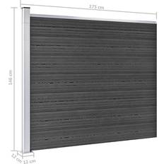 vidaXL hegnspanelsæt 353x146 WPC grå
