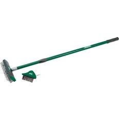 Acero inoxidable Escobas de Jardín Draper Twin Head Telescopic Paving Brush Set