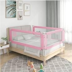 Røde Sengetilbehør vidaXL Toddler Safety Bed Rail Pink 140x25 Fabric Baby Cot Bed