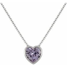 Heart Necklace - Silver/Amethyst