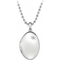 Hot Diamonds Memoirs Oval Locket Pendant - Silver/Transparent