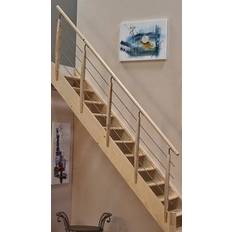 Trapper Byggera Minka Classic Home Gelænder Træ Rustfri Stål Balustre Gran