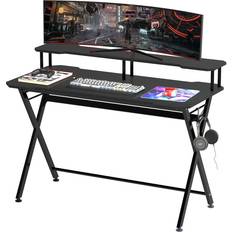 Homcom Computer Desk with Curved Front - Black