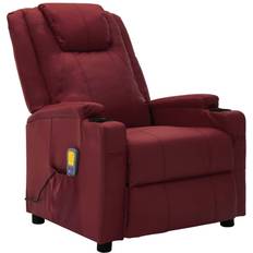 vidaXL Poltrona Massaggiante Rosso Vino Similpelle