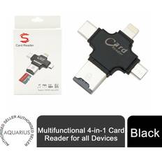 Memory Card Readers Aquarius Multifunctional 4-in-1 Card Reader for all Devices, Black