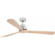 Ventilatori a soffitto FARO BARCELONA Ventilatore Lantau XL Nichel Satinato/Pino