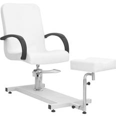 Massage- & Afslapningsprodukter vidaXL Massagestol med fodskammel 127x60x98 cm kunstlæder hvid