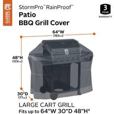 Classic Accessories Storm Pro 64 in. W 30 in. D 48 in. H BBQ Grill Cover Dark