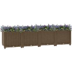 vidaXL Lit Surélevé Jardinière Polypropylène 160x40x38 cm - Marron