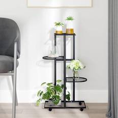 Jern - Sort Plantekasser vidaXL blomsterstativ 4 niveauer jern Plantekasse