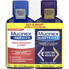 Mucinex severe congestion and cough Mucinex Fast Max Adult Severe Congestion & Cough Night Shift Cold & Flu Liquid Combo Pack 2