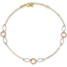 Macy's Rose Gold Anklets Macy's Circle and Oval Anklet - Silver/Gold/Rose Gold