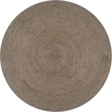 Tapis vidaXL Tapis Fait À La Main Jute Rond 90 cm Gris